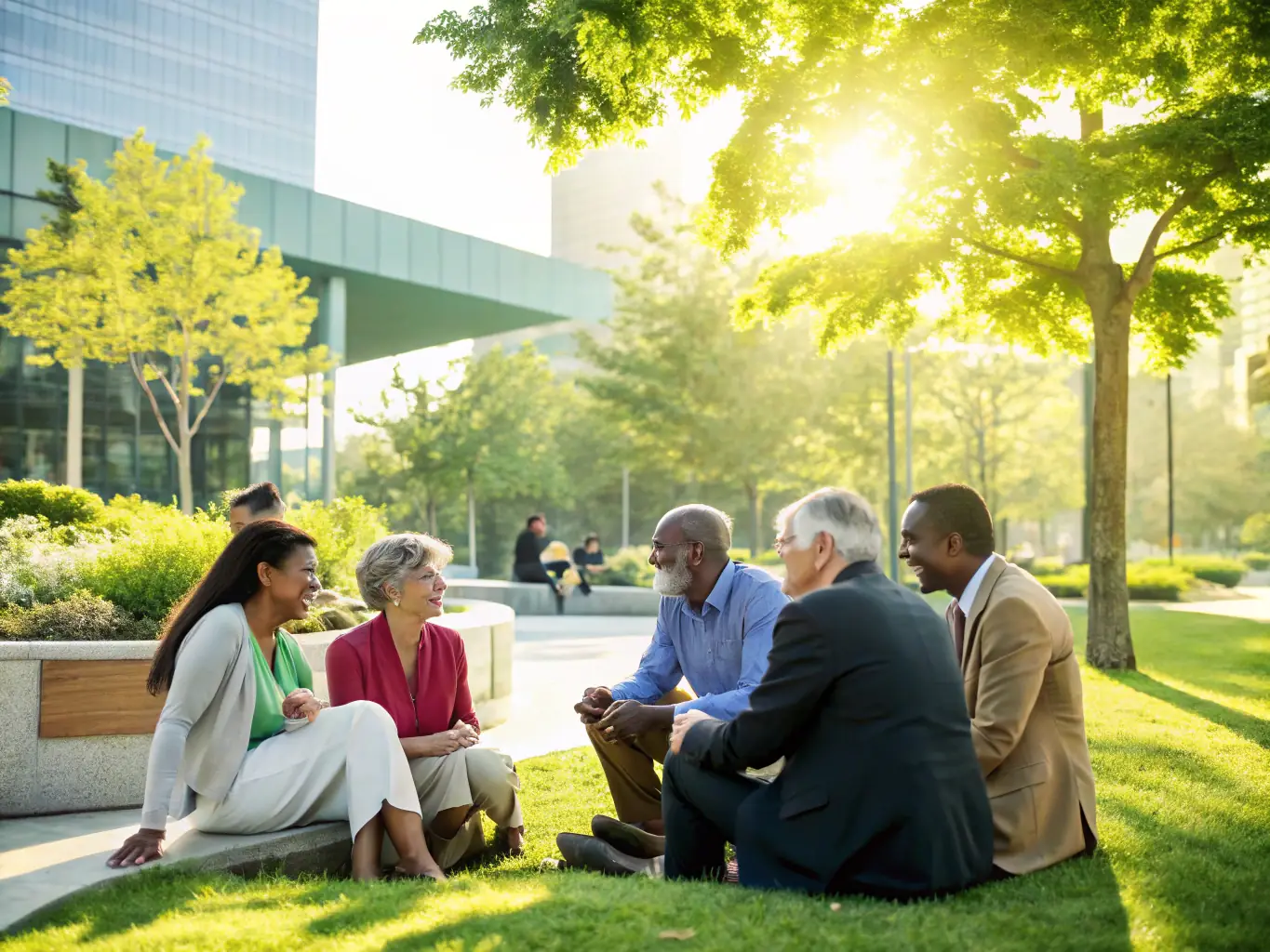 A diverse group of people attending a community event at the Moulin de la Croix, highlighting the organization's role in fostering social connections.